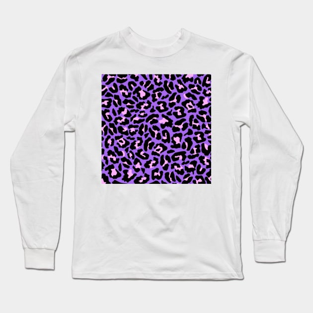 Pink and Purple Cheetah Print Long Sleeve T-Shirt by TheSkullArmy